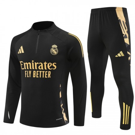 Tréninkový Mikina Real Madrid Čtvrt Zip Černá 2024-25 Tréninkový Mikina Real Madrid Čtvrt Zip Černá 2024-25